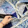 Liberty Handmade Quilt In Blues Crib Size, thumbnail 1 of 2