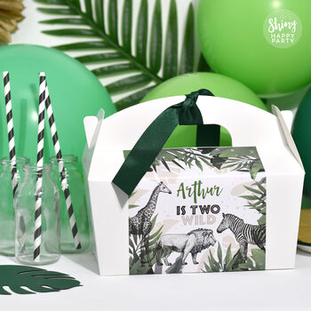 Personalised Mono Jungle Safari Birthday Party Gift Box, 3 of 7