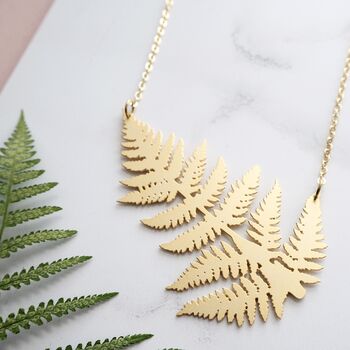 Statement Gold Plated Fern Necklace, 2 of 6