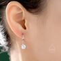Dangle Cz Huggie Hoop Earrings In Sterling Silver, thumbnail 4 of 10