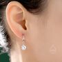 Dangle Cz Huggie Hoop Earrings In Sterling Silver, thumbnail 4 of 11