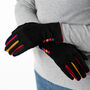 Jet Black Gloves With A Pop Of Colour, thumbnail 1 of 6