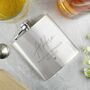 Personalised Wedding Party Engraved Stainless Steel Hip Flask, thumbnail 3 of 5