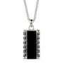 Maharani Men's Black Onyx Dog Tag Necklace, thumbnail 6 of 10