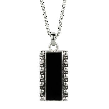 Maharani Men's Black Onyx Dog Tag Necklace, 6 of 10