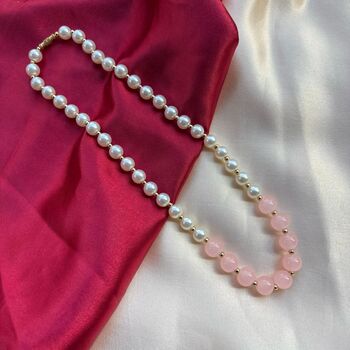 Large Ivory And Pink Round Pearl Choker Necklace, 6 of 7