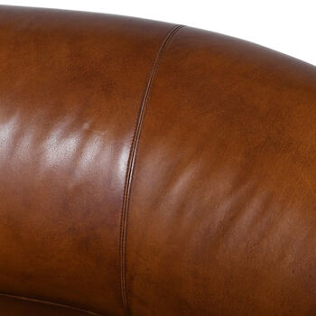 Italian Leather Curved Deco Sofa, 2 of 3