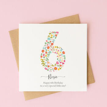 Personalised Floral Fun Birthday Card – Any Number, 11 of 11