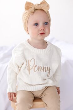 Embroidered Personalised Name Knitted Jumper, 2 of 6