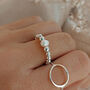 Sterling Silver 925 Freshwater Pearl Stacking Stretch Bead Ring, thumbnail 3 of 9