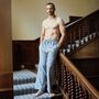 Men's 'Chalk' Stripe Brushed Cotton Pyjama Trousers, thumbnail 1 of 3