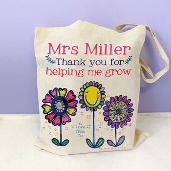 Personalised Thank You For Helping Me Grow Teacher Bag, 4 of 12