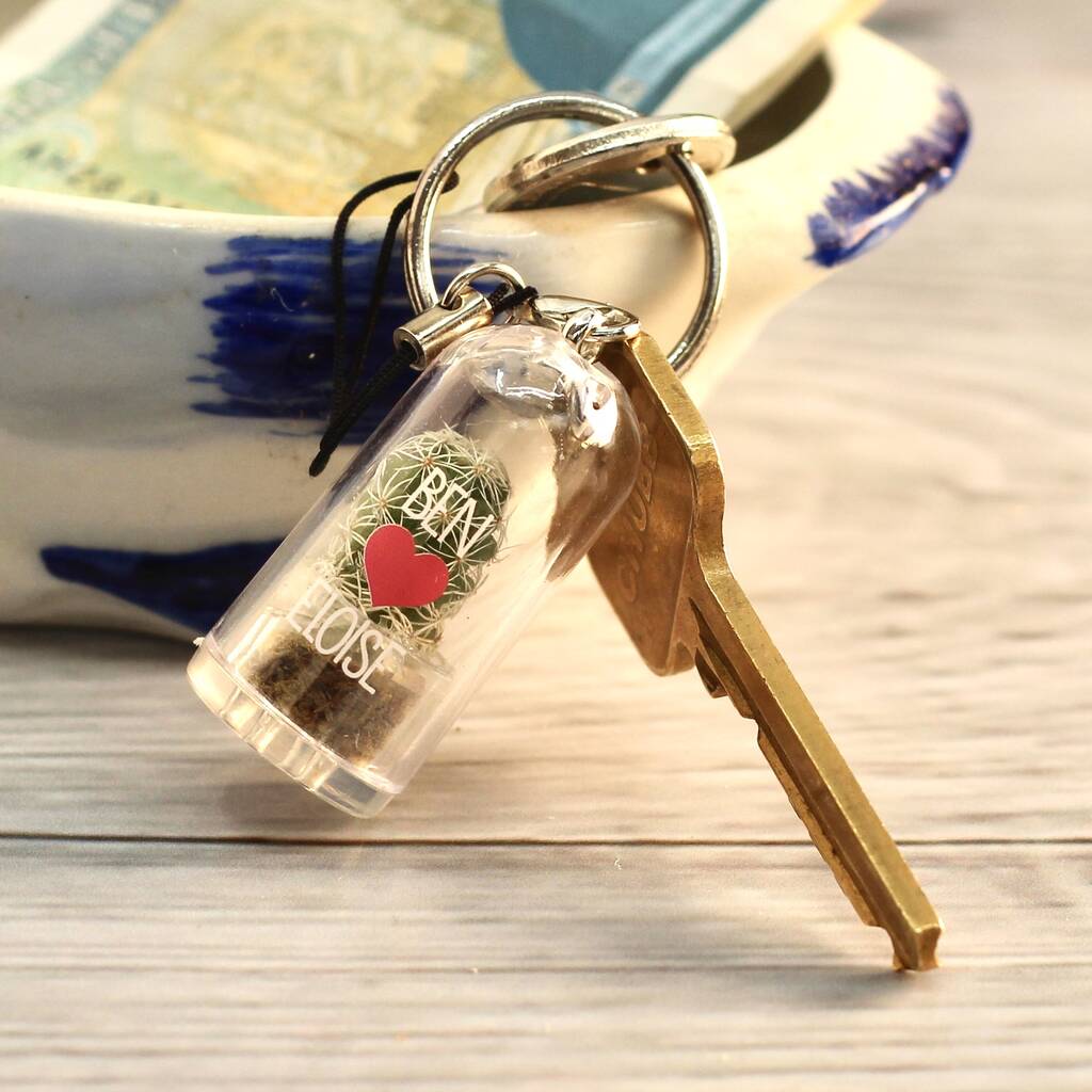 Personalised Mini Terrarium Cactus Keychain By Be Ecycle Notonthehighstreet Com