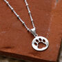 Sterling Silver Paw Print Necklace, thumbnail 7 of 8