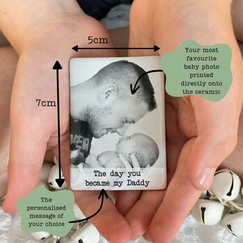 Personalised Baby Photo Father's Day Ceramic Magnet, 2 of 2