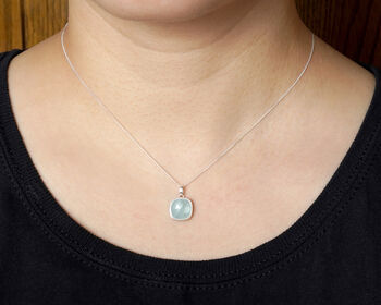 Natural Aquamarine Necklace In Sterling Silver, 3 of 4
