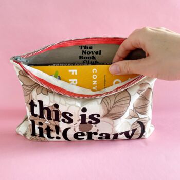 Reclaimed Fabric Book Pouch, 2 of 4