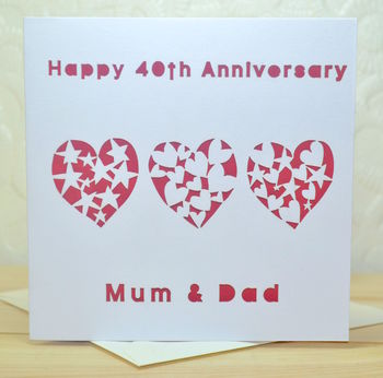 Personalised Laser Cut Anniversary Heart Card, 2 of 4
