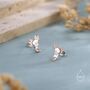 Sterling Silver Tiny Cute Axolotl Stud Earrings, thumbnail 1 of 11