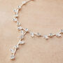 Leaf Shaped Swarovski Crystal Y Necklace, thumbnail 4 of 10