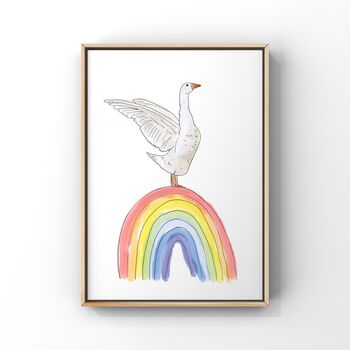 Goose And Rainbow Art Print, 2 of 2
