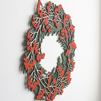 Hand Painted Multi Layered Wooden Berry Wreath, 3 of 5