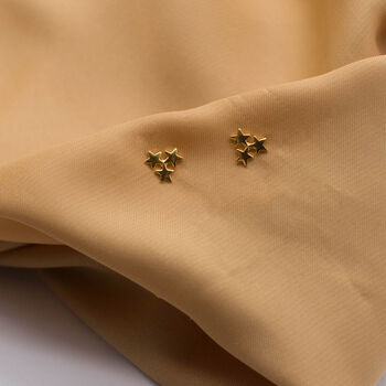 Dainty Star Cluster Stud Earrings In Gold Or Silver, 4 of 6