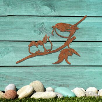 Rusted Metal Birds On A Branch Garden Gift Decor, 10 of 10