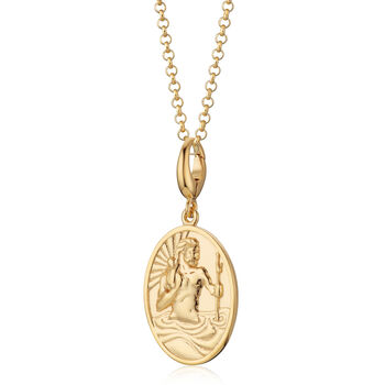 Engraved Gold Sterling Silver St. Christopher Necklace, 5 of 5