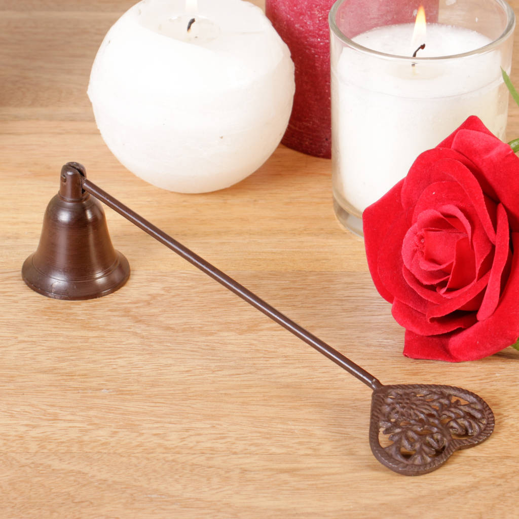 antique bronze love heart candle snuffer gift by dibor