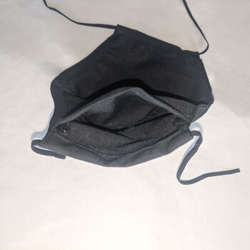 Black Cotton Face Mask With Filter Pocket, 4 of 4