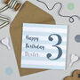 Candy Stripe 3rd Birthday Card, thumbnail 4 of 7