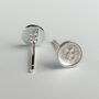 Sterling Silver Button Stud Earrings, thumbnail 2 of 6