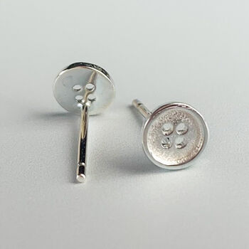 Sterling Silver Button Stud Earrings, 2 of 6