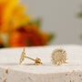 Sunflower Solid Gold Stud Earrings, thumbnail 4 of 6