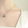 Verdigris Teal Gemstone Acorn Necklace, thumbnail 9 of 12