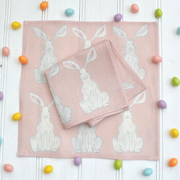 Easter Rabbit Linen Napkins, 8 of 11