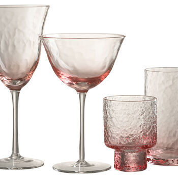 Rippled Pink Ombré Water Glasses Set Of Six, 3 of 3