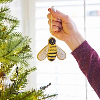 Beaded Bee Christmas Decoration, 4 of 7