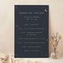 Celestial Night Sky Wedding Order Of The Day Sign, thumbnail 1 of 3