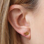 Gold Plated Lotus Flower Stud Earrings, thumbnail 1 of 3