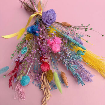 Rainbow Dried Flower Arrangement With Pampas, 4 of 6