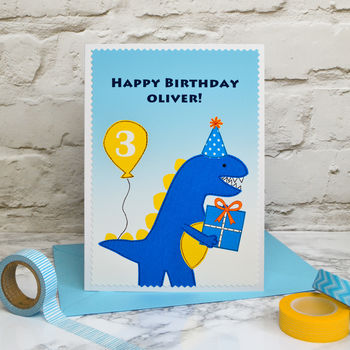 'Dinosaur' Personalised Birthday Card For Children, 2 of 4