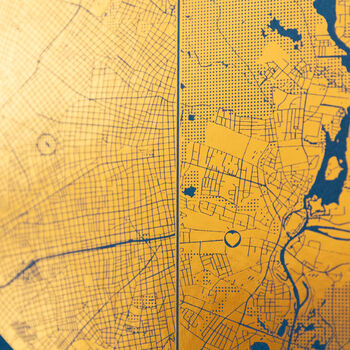 Metallic Foil Two Location Heart Map Print, 6 of 8