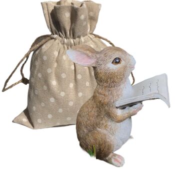 Rabbit With Book Fairy Garden Decoration In Gift Pouch, 2 of 5