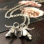Double Lily Flower Drop Necklace, thumbnail 4 of 12