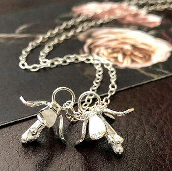Double Lily Flower Drop Necklace, 4 of 12