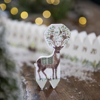 Personalised Wooden Advent With Reindeer, 4 of 4