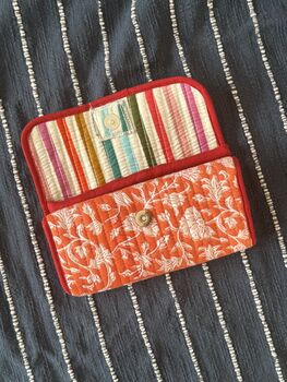 Quilted Block Print Toiletry Roll Up Pouch: Travel Kit, 7 of 8