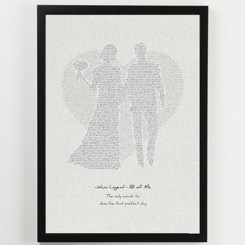 Wedding Song Typographic Lyrics Print, 4 of 5